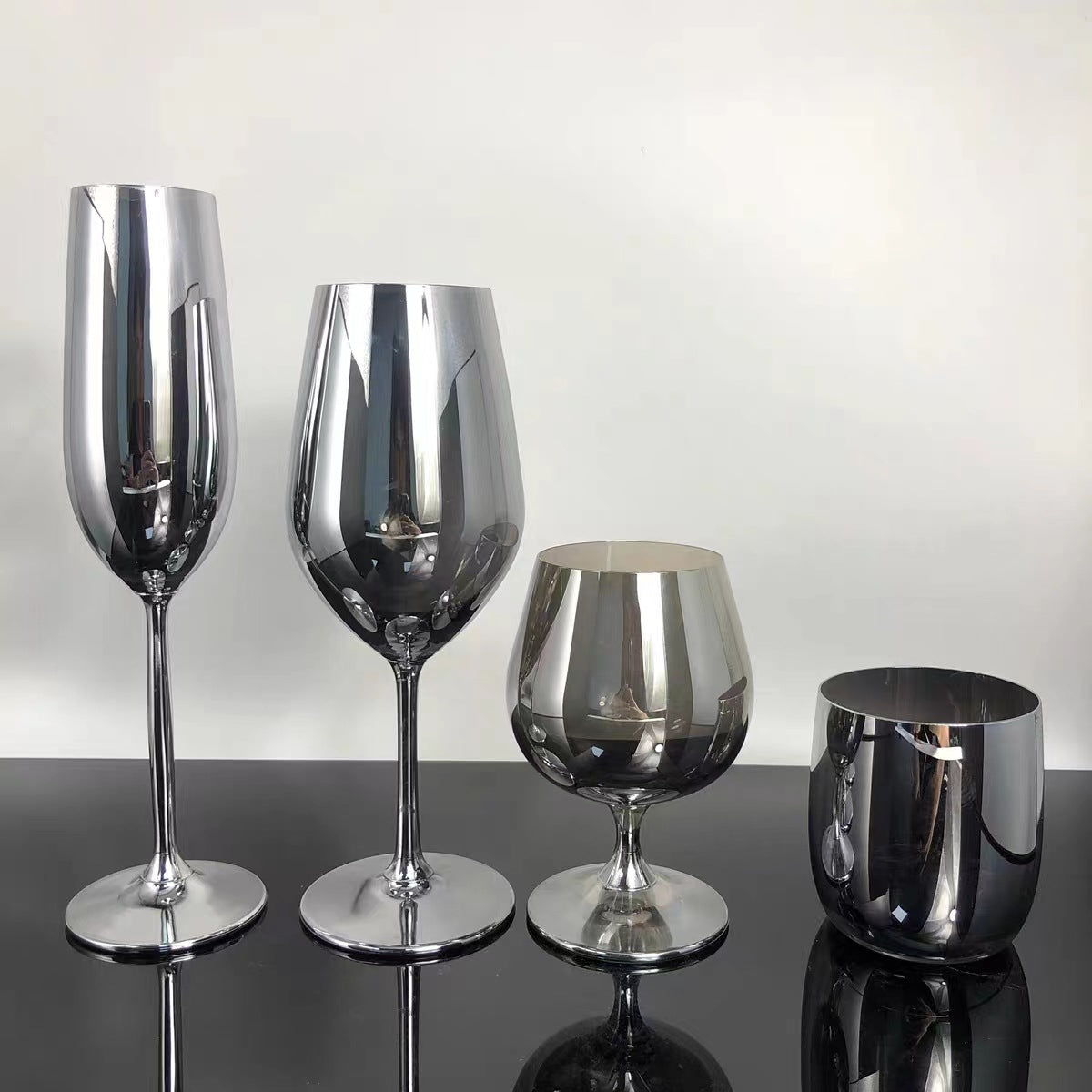 Rainbow Color Electroplated Red Wine Glass