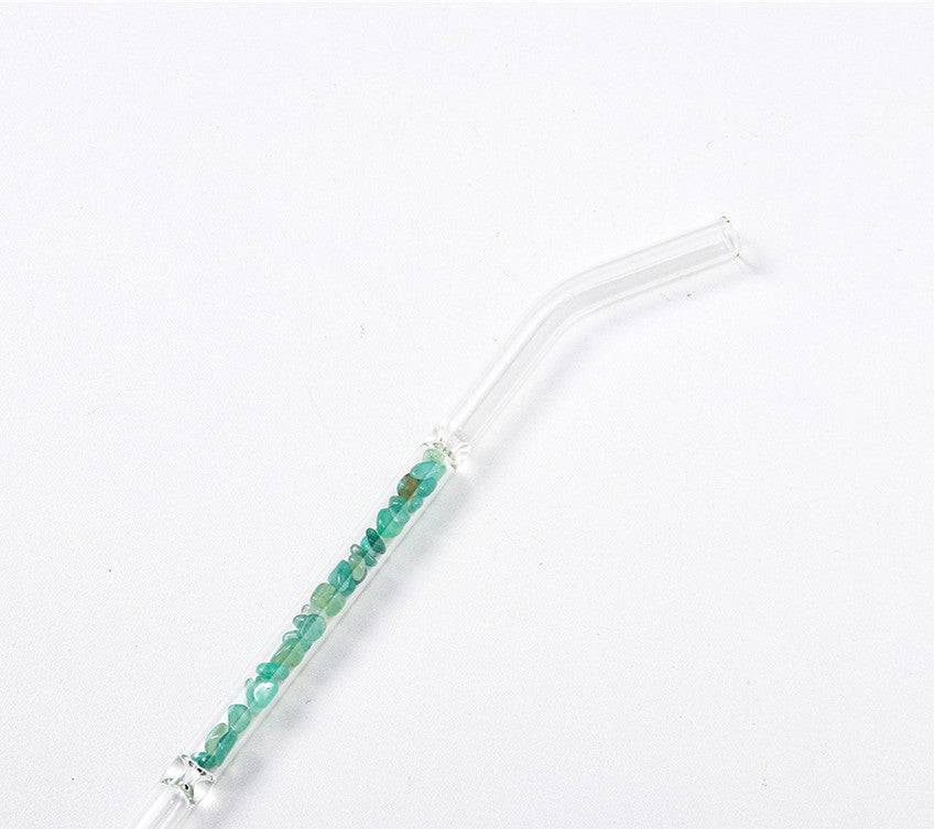 Natural Crystal Gravel Glass Straws