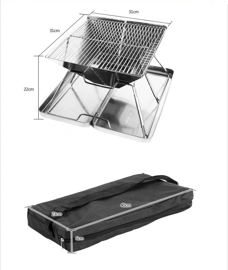 3-4 People Picnic Portable Foldable Barbecue Grill