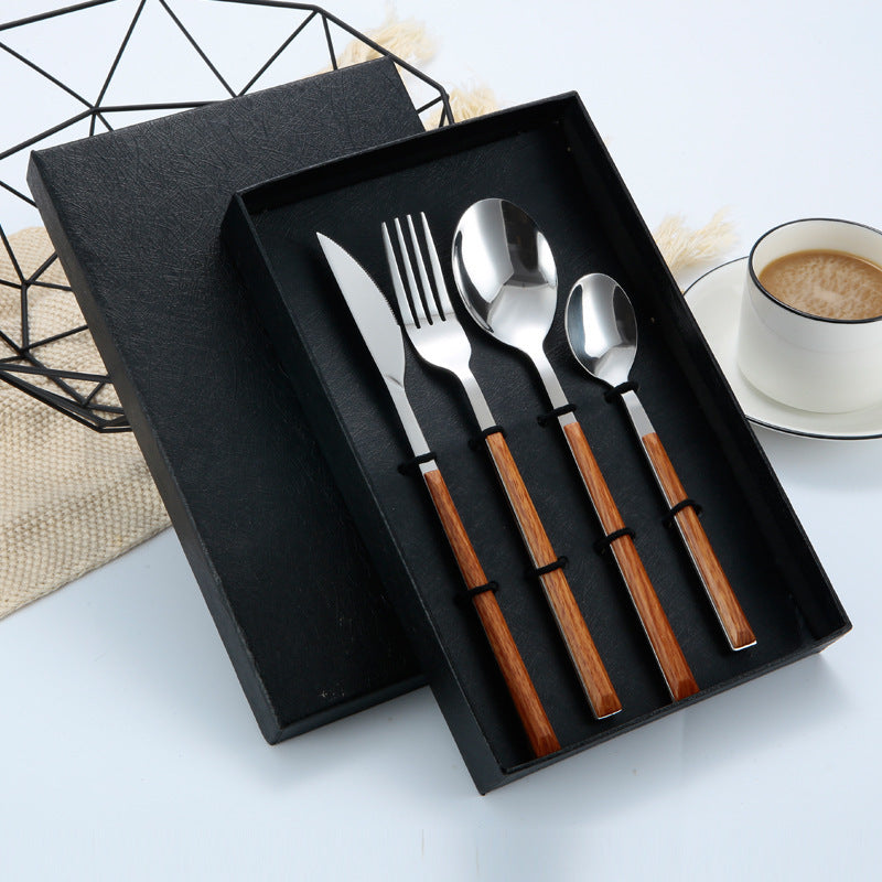 Stainless Steel Wooden Handle Cutlery Set