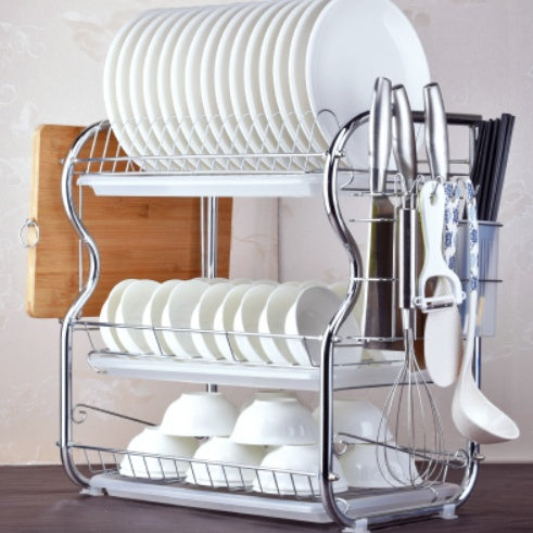 Dish storage rack kitchen shelf