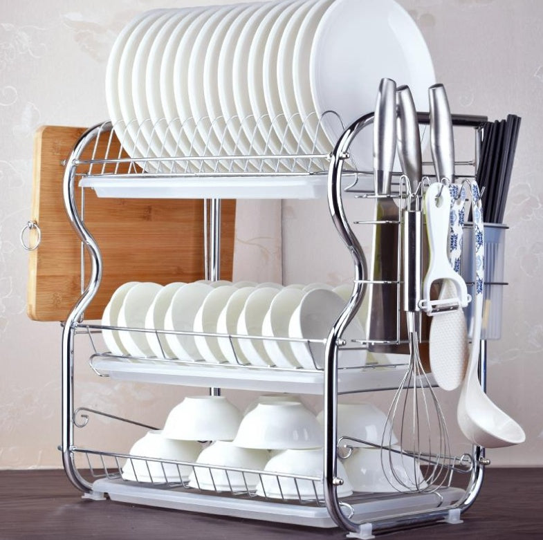 Dish storage rack kitchen shelf
