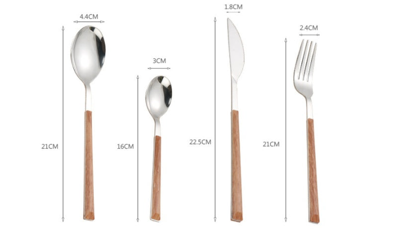 Stainless Steel Wooden Handle Cutlery Set