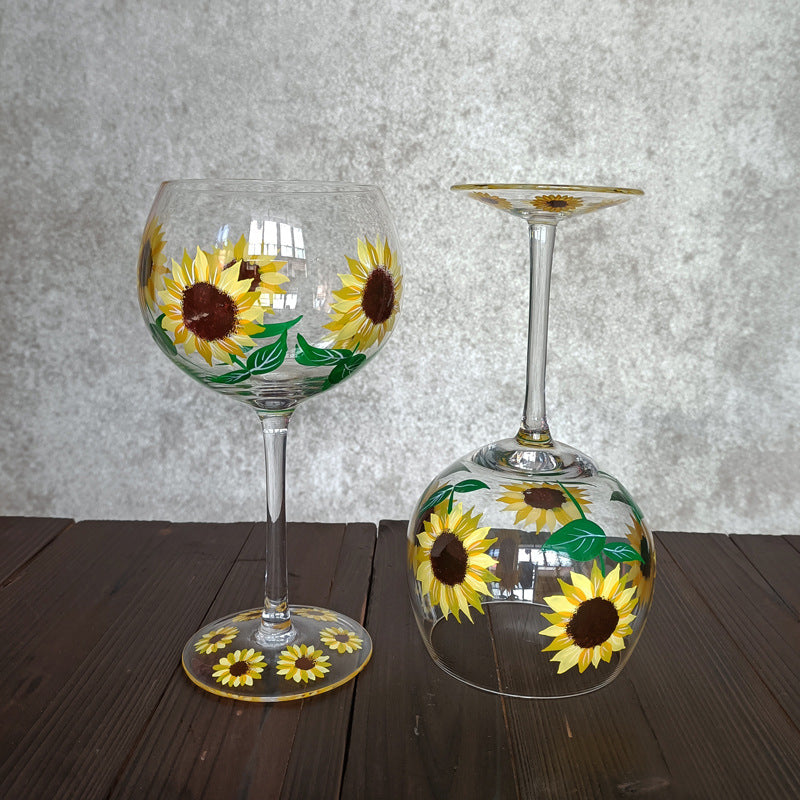 Crystal Glass Hand-painted Flower Glass