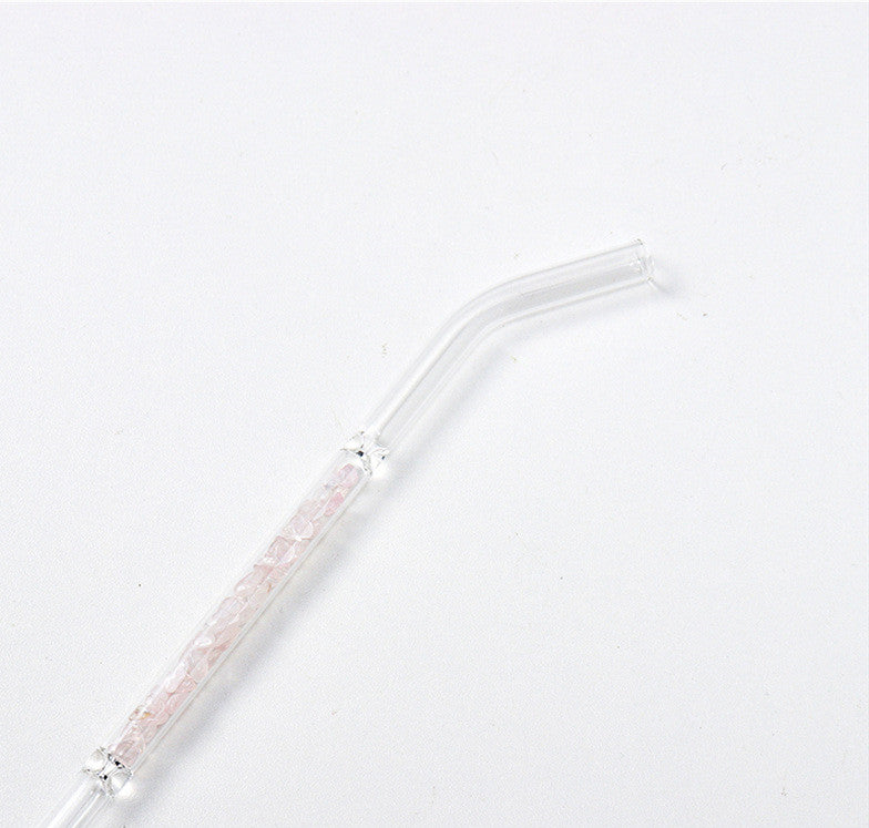 Natural Crystal Gravel Glass Straws