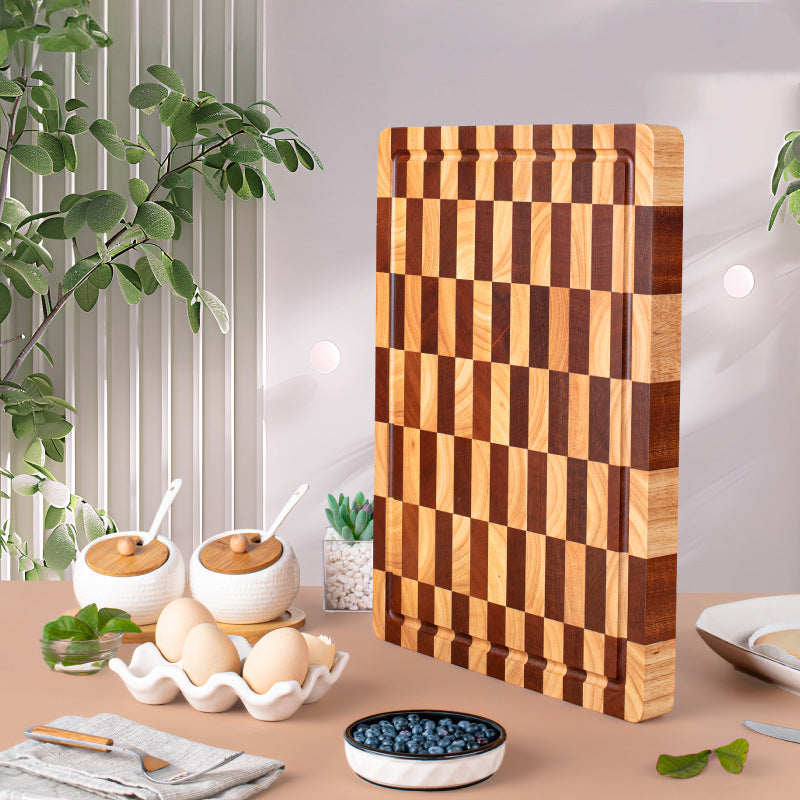 Wooden Chessboard Grid Cutting Board