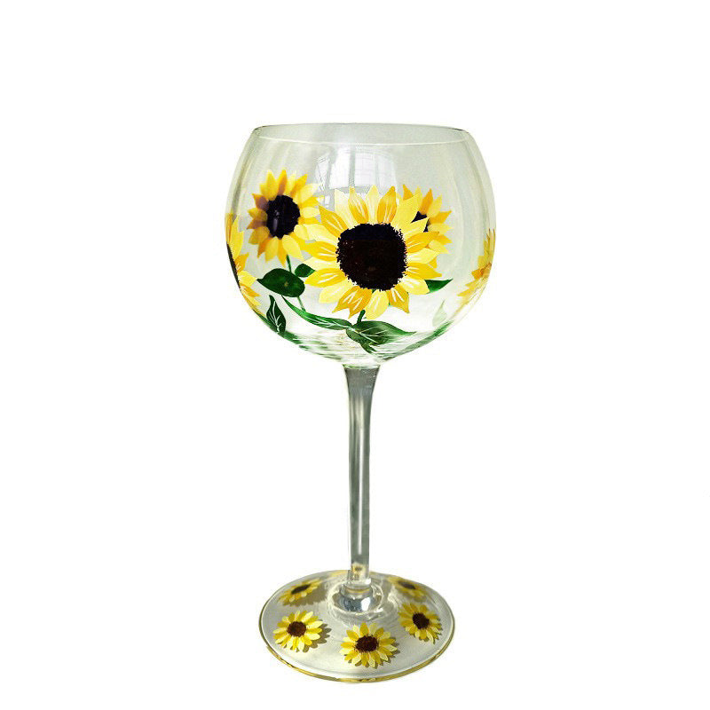Crystal Glass Hand-painted Flower Glass
