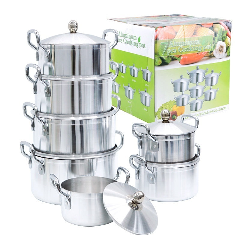 7-piece Kitchen Aluminum Pot Suit