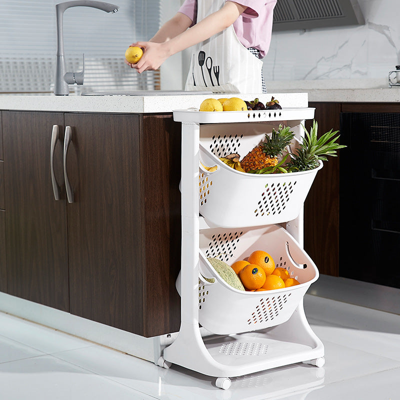 Kitchen Vegetable Storage Plastic Basket Storage Rack