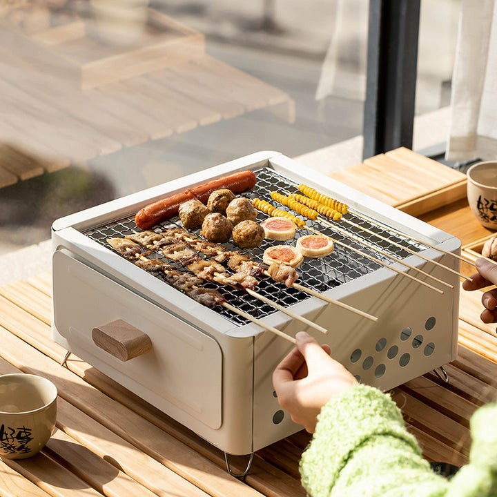 Square Outdoor Charcoal Barbecue Grill