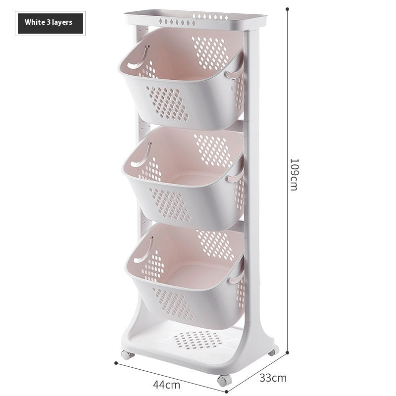 Kitchen Vegetable Storage Plastic Basket Storage Rack