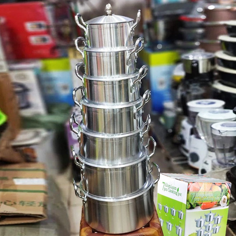7-piece Kitchen Aluminum Pot Suit