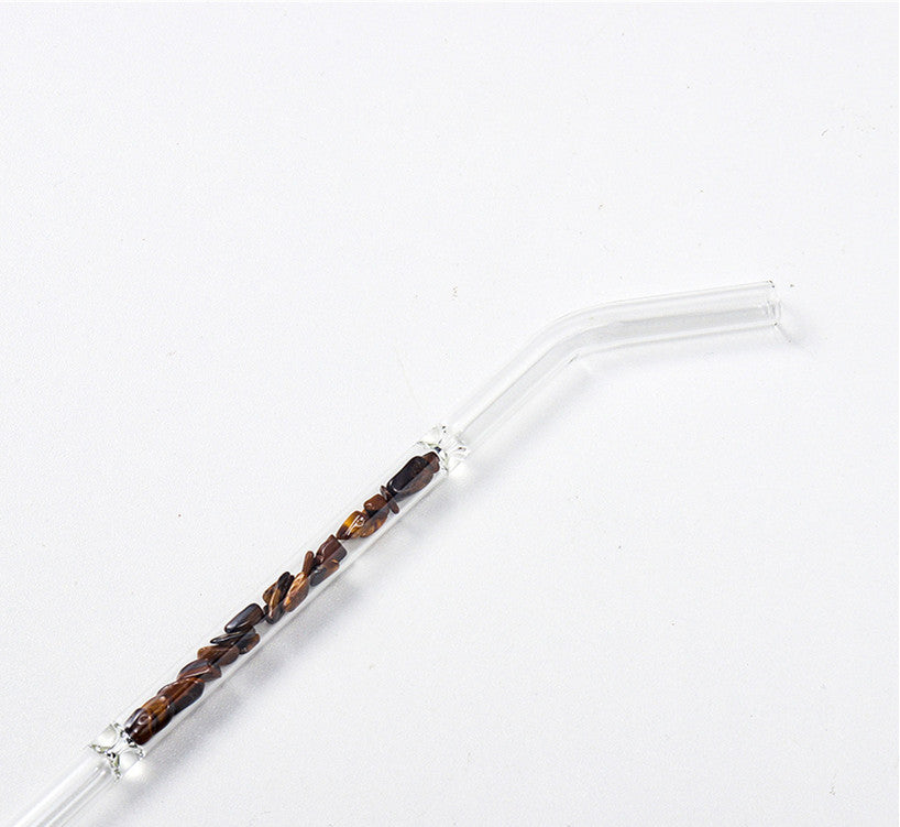 Natural Crystal Gravel Glass Straws