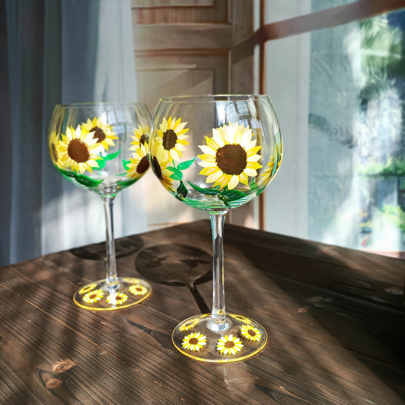 Crystal Glass Hand-painted Flower Glass