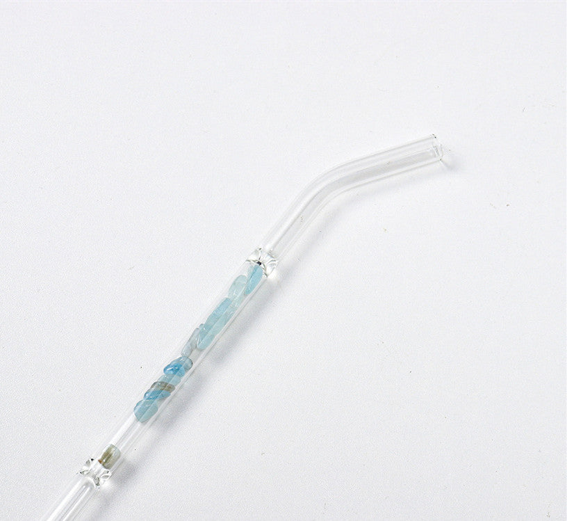 Natural Crystal Gravel Glass Straws
