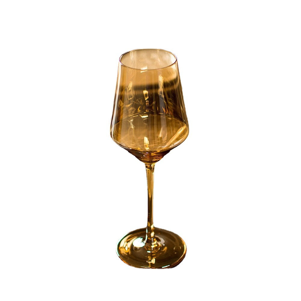 Rainbow Color Electroplated Red Wine Glass