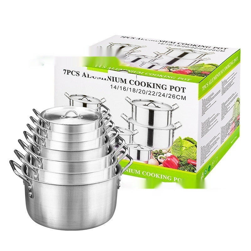 7-piece Kitchen Aluminum Pot Suit