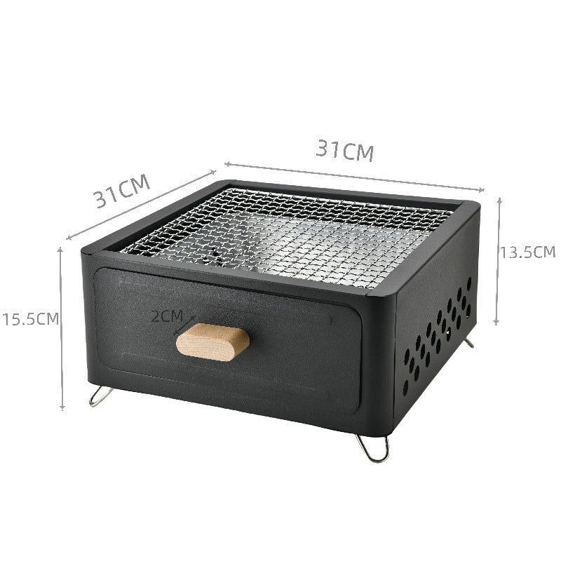 Square Outdoor Charcoal Barbecue Grill