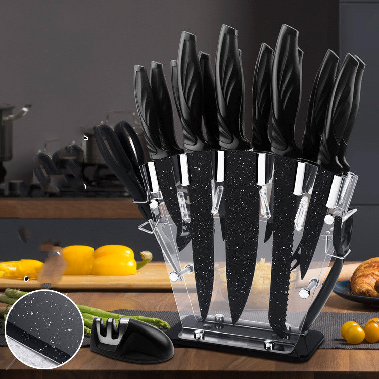 A Full Set Of Kitchen 17 Stainless Steel Knives