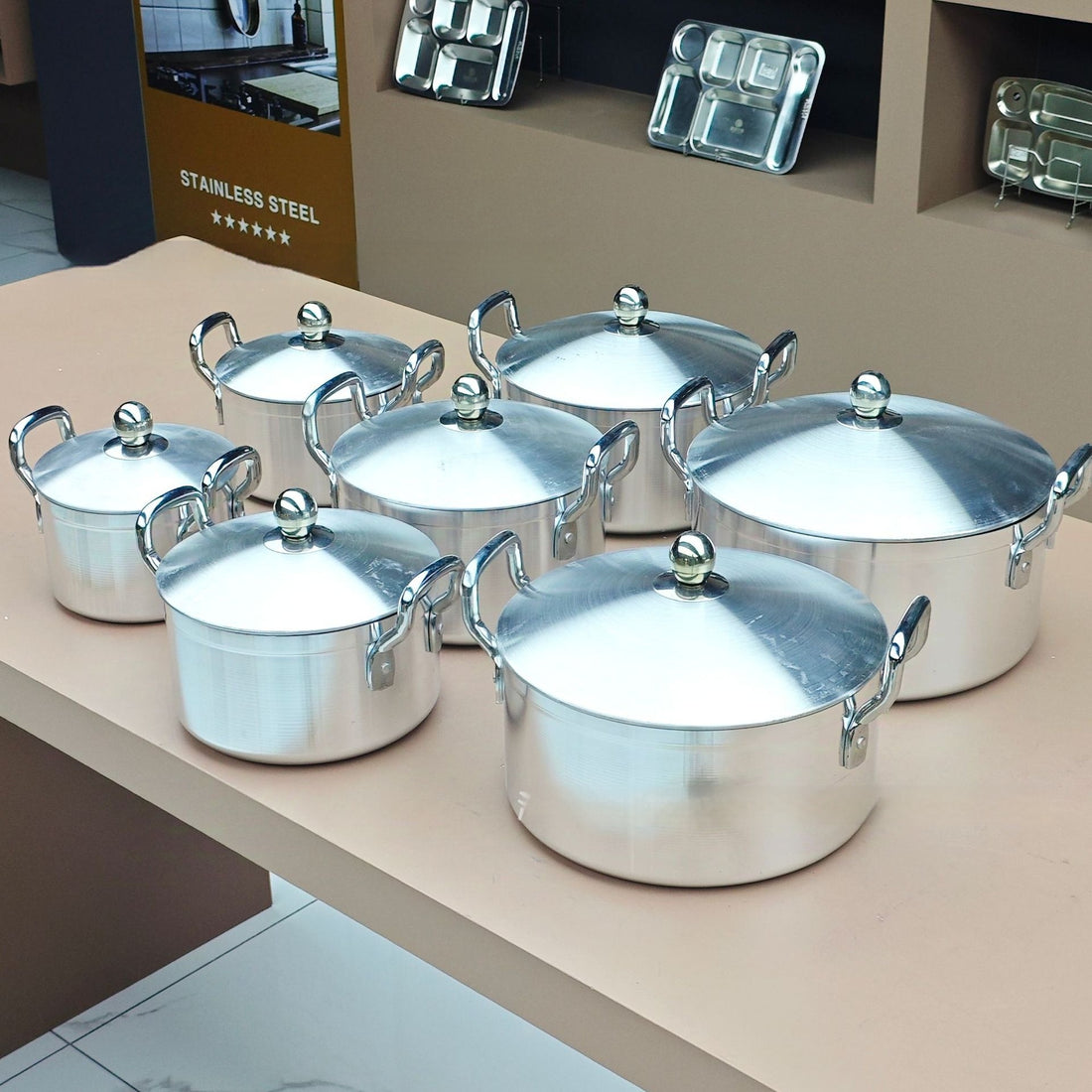7-piece Kitchen Aluminum Pot Suit