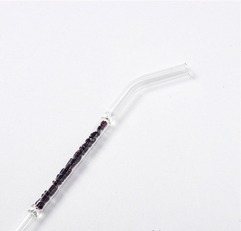 Natural Crystal Gravel Glass Straws