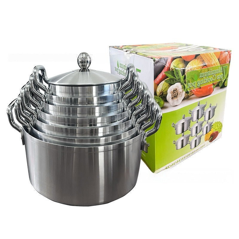 7-piece Kitchen Aluminum Pot Suit