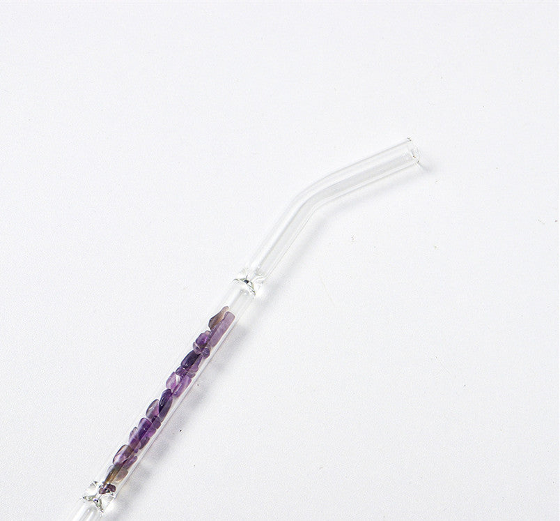 Natural Crystal Gravel Glass Straws