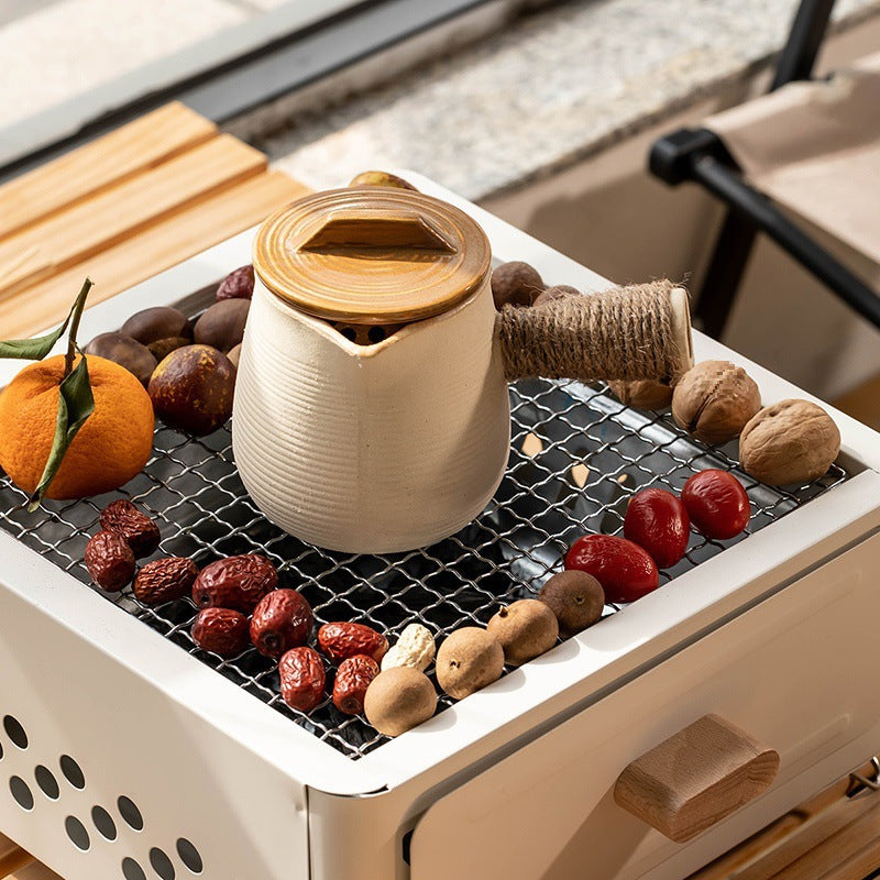 Square Outdoor Charcoal Barbecue Grill