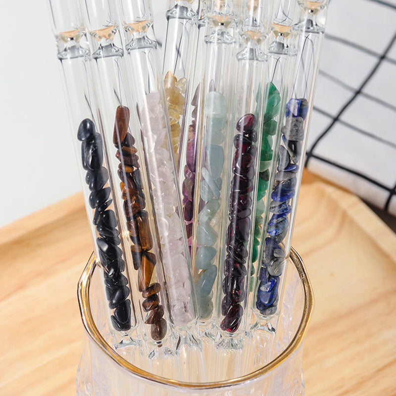 Natural Crystal Gravel Glass Straws