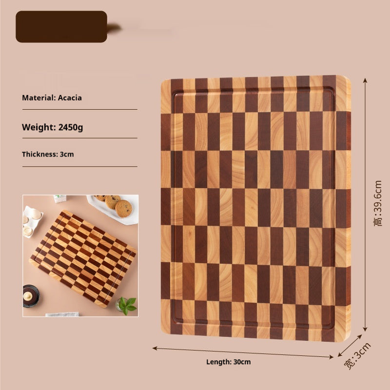 Wooden Chessboard Grid Cutting Board