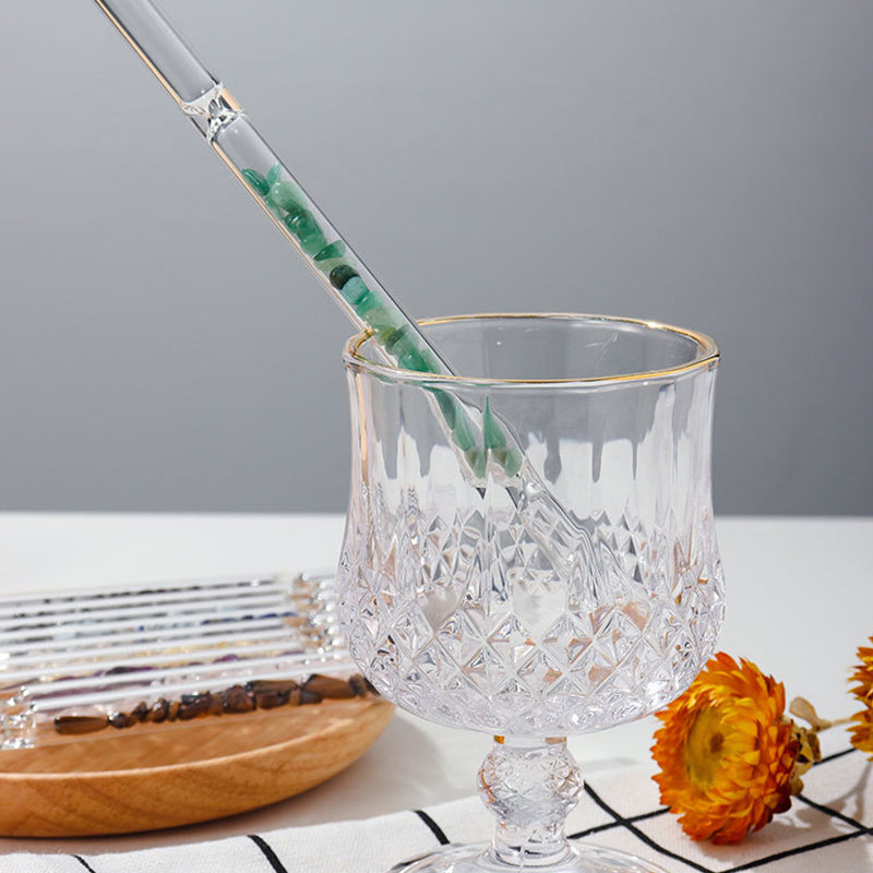 Natural Crystal Gravel Glass Straws