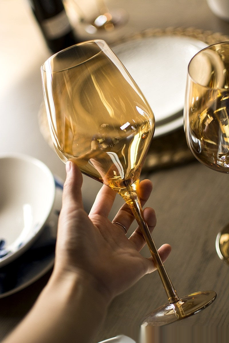 Rainbow Color Electroplated Red Wine Glass