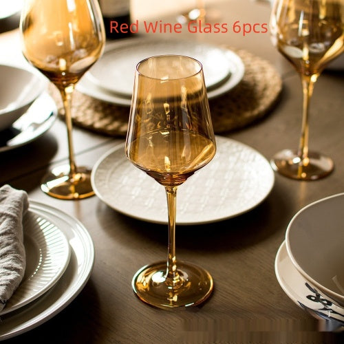 Rainbow Color Electroplated Red Wine Glass
