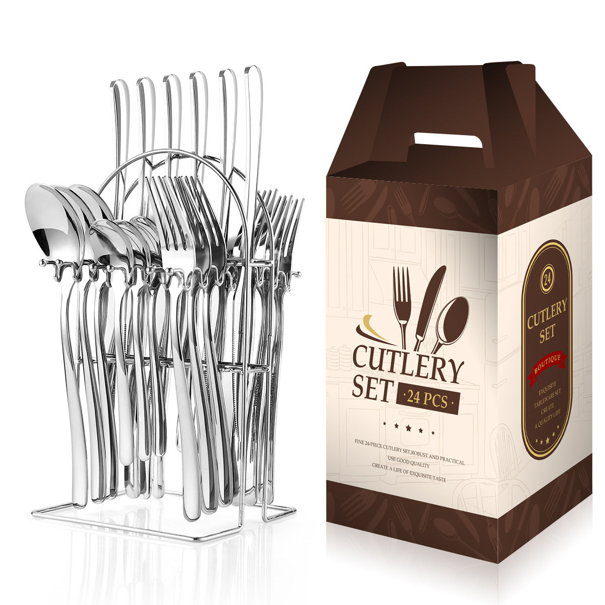 Stainless Steel Cutlery 24-piece Set