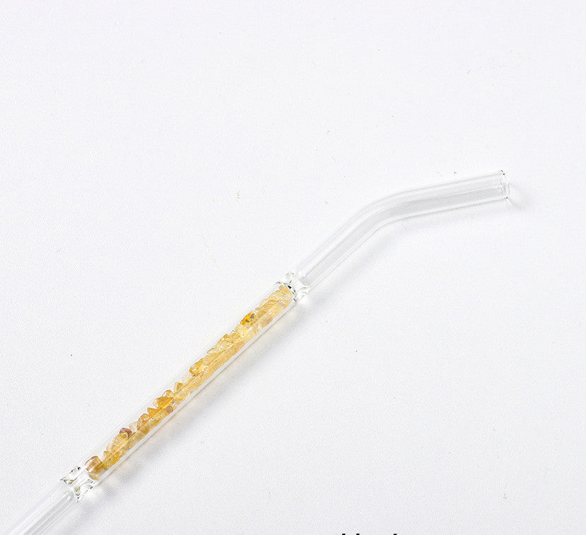 Natural Crystal Gravel Glass Straws