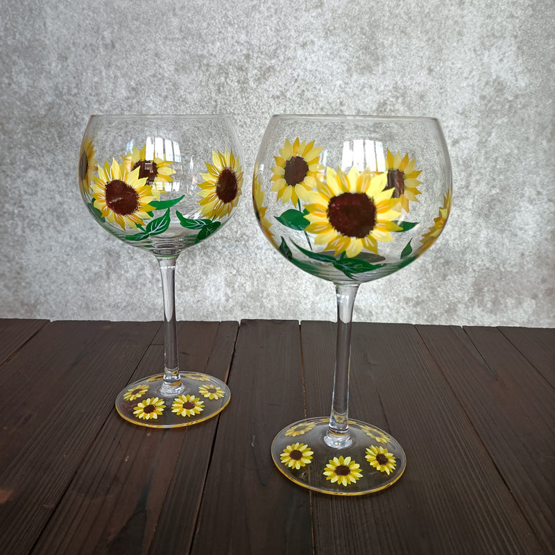 Crystal Glass Hand-painted Flower Glass
